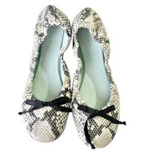 Aera vegan sustainable faux snakeskin ballet flat 37.5 US 7 NIB